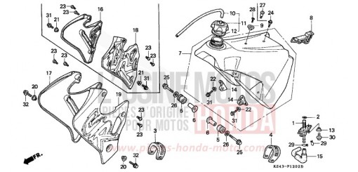 FUEL TANK (CR125RP/RR/RS/RT/RV) CR125RP de 1993